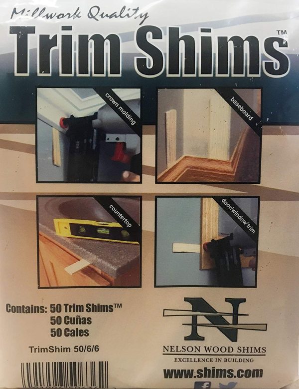 Nelson Wood TRIMSHIM50 6 6 40 100% Kiln Dried Wood Trim Shim, 3.5 , 50-Count For Sale