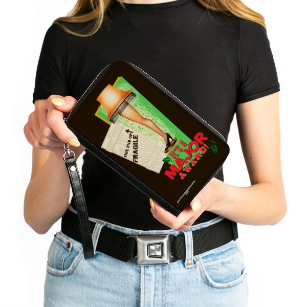 PU Zip Around Wallet Rectangle - A Christmas Story Lamp IT S A MAJOR AWARD Quote Black Green Red For Discount - Image 4