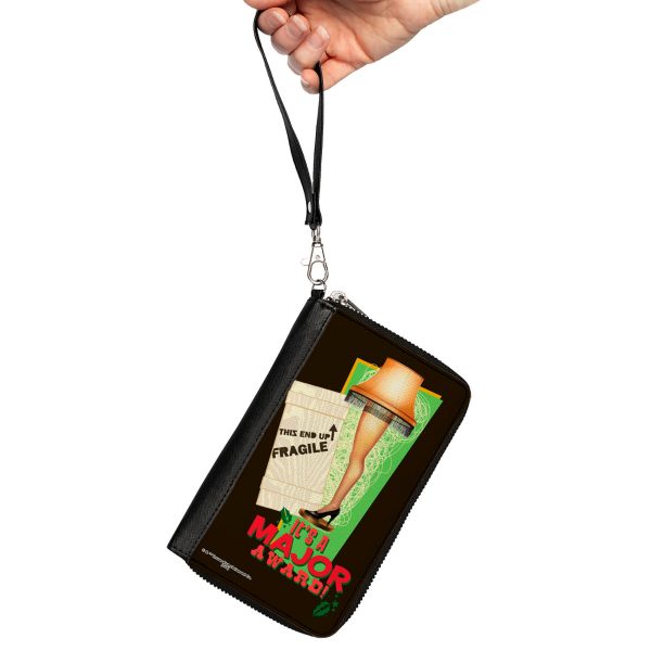 PU Zip Around Wallet Rectangle - A Christmas Story Lamp IT S A MAJOR AWARD Quote Black Green Red For Discount - Image 2