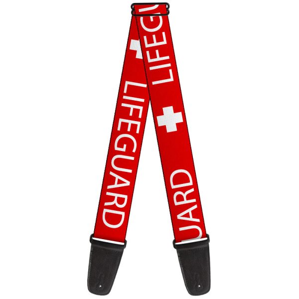 Guitar Strap - LIFEGUARD Logo Red White Discount