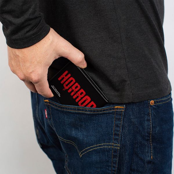 Bi-Fold Wallet - ANNABELLE COMES HOME Face Close-Up + HORROR Text Black Red Online Sale - Image 5