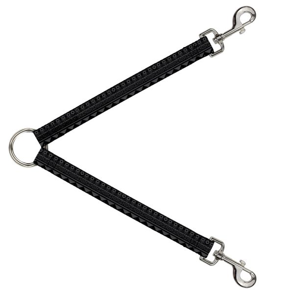 Dog Leash Splitter - Aztec Pattern1 Gray Black For Discount