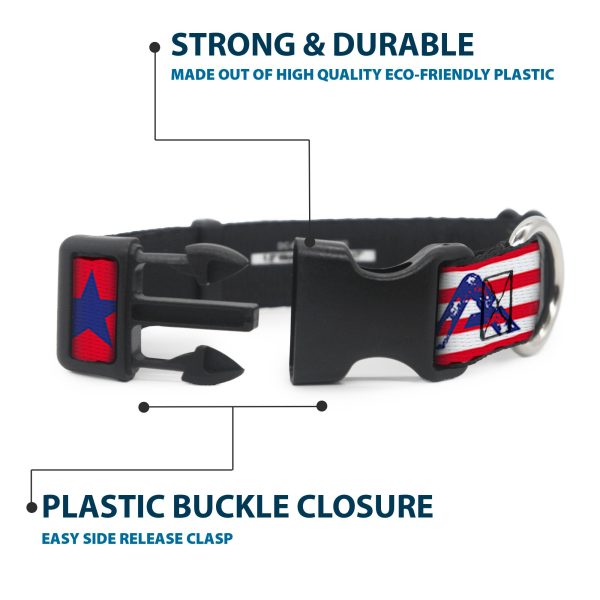 Plastic Clip Collar -  MERICA Stripes Stars Red White Blue on Sale - Image 4
