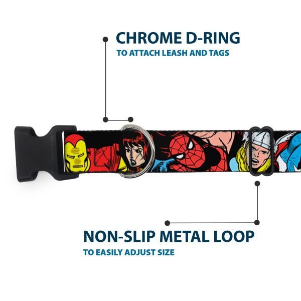 Plastic Clip Collar - 5-Marvel Characters Black Sale - Image 5
