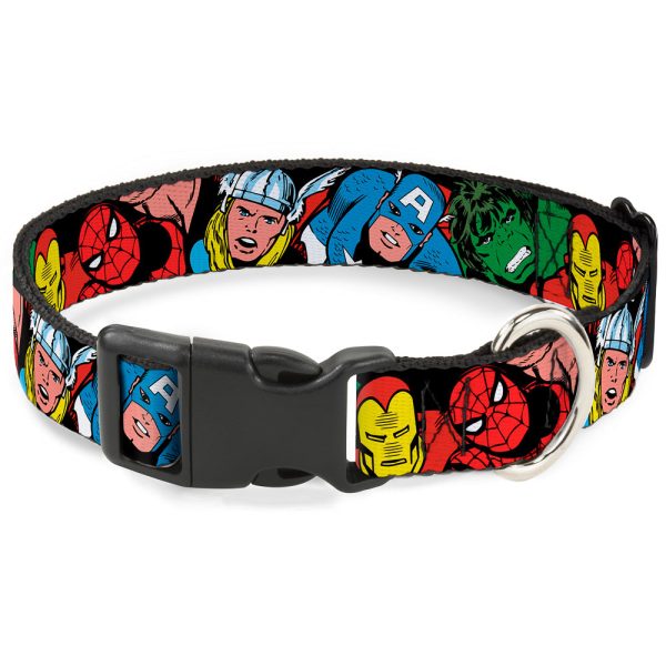 Plastic Clip Collar - 5-Marvel Characters Black Sale