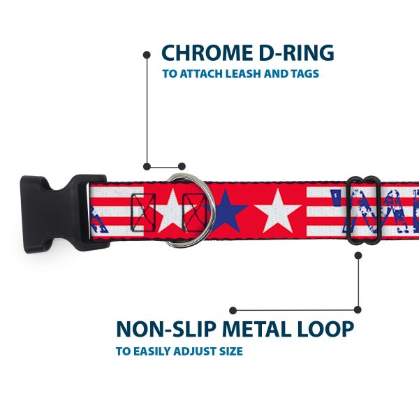 Plastic Clip Collar -  MERICA Stripes Stars Red White Blue on Sale - Image 5