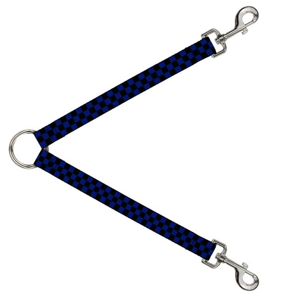Dog Leash Splitter - Checker Black Blue For Discount